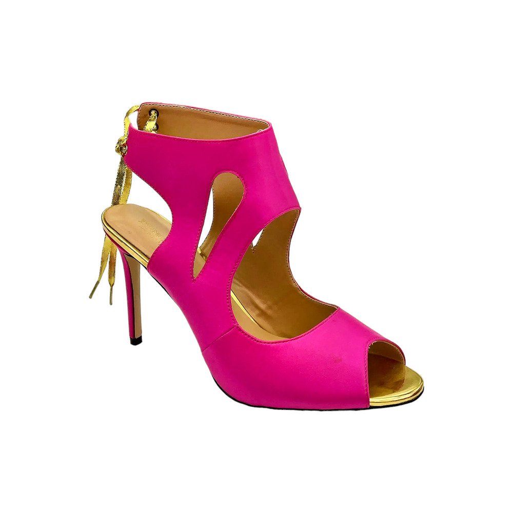 Things Ii Come Women's Blossom Lace Ribbon Dress Sandals Magenta Silk - Medium